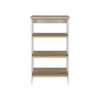 Tuhome St. Clair Linen Cabinet, Two Interior Shelves, Two Open Shelves, Single Door, Light Oak/White MDB7126